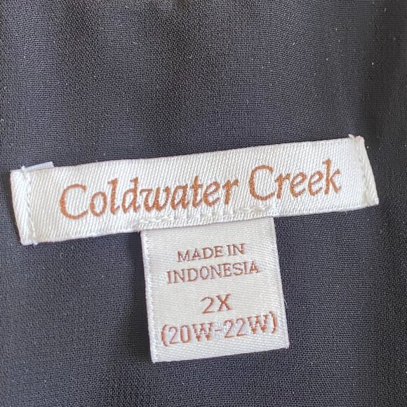 Coldwater Creek Sleeveless Black V-Neck Semi Sheer Tunic Blouse Top Plus Size 2X - Picture 7 of 7